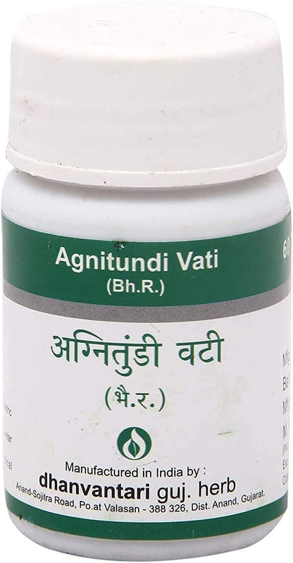 Dhanvantari Ayurvedic Agnitundi Vati – 60 Tablets (60g)