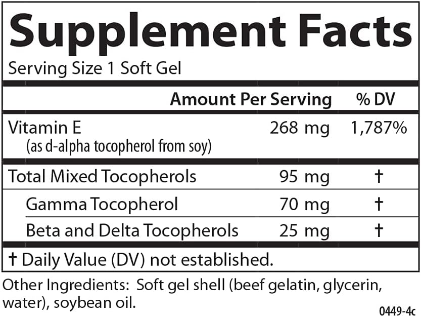Carlson - E-Gems Plus, 400 IU (268 mg), Natural-Source Vitamin E, Optimal Wellness, 140 Soft Gels - görsel 4