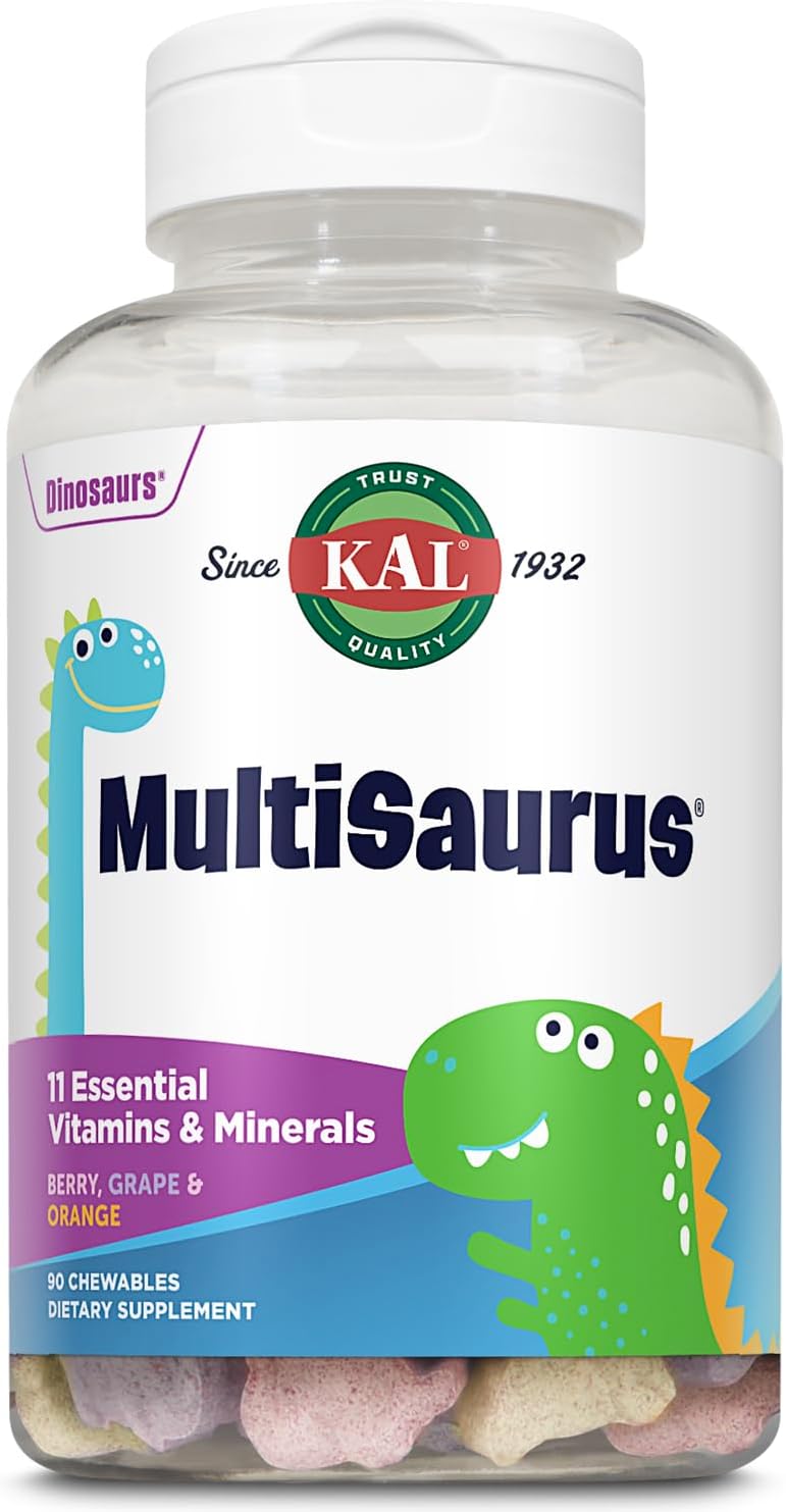 KAL MultiSaurus Kids Chewable Multivitamin - 90 Dinosaur-Shaped Tablets - görsel 1
