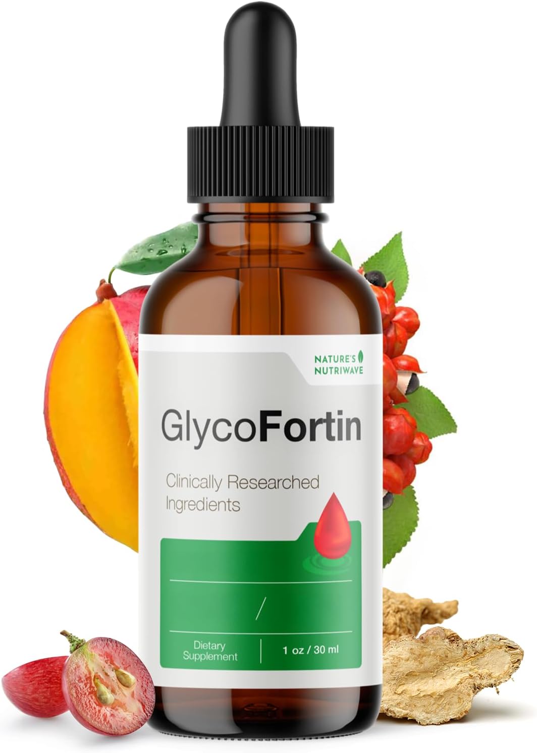 GlycoFortin Drops – Plant Extract & Chromium – 30ml, One Month Supply - görsel 1
