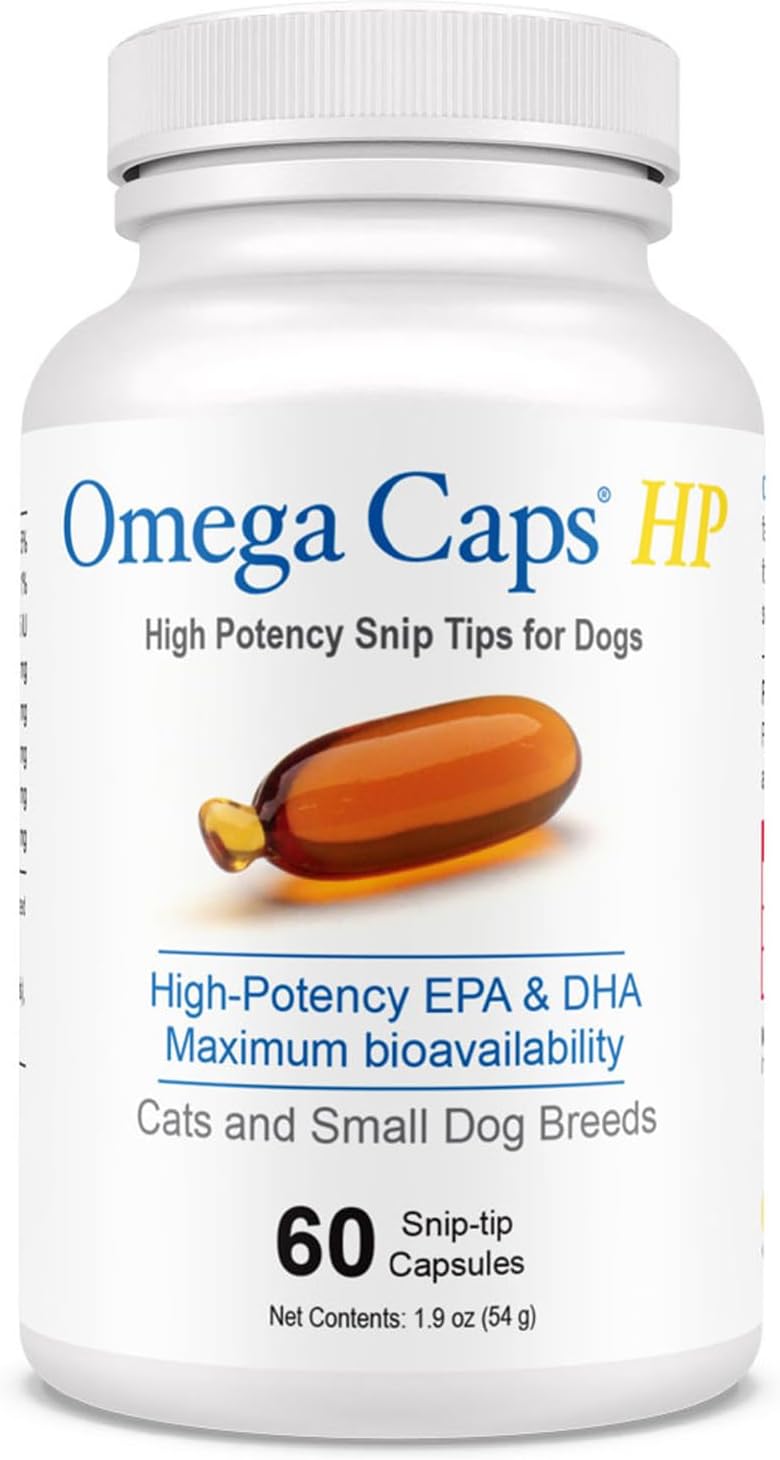 Omega-Caps HP Snip Tips for Cats & Smaller Dogs - Omega-3 Fish Oil Supplement with EPA, DHA, Vitamins, Minerals, and Antioxidants - Supports Immune, Joint, Heart, and Brain Health - 60 Softgels - görsel 1