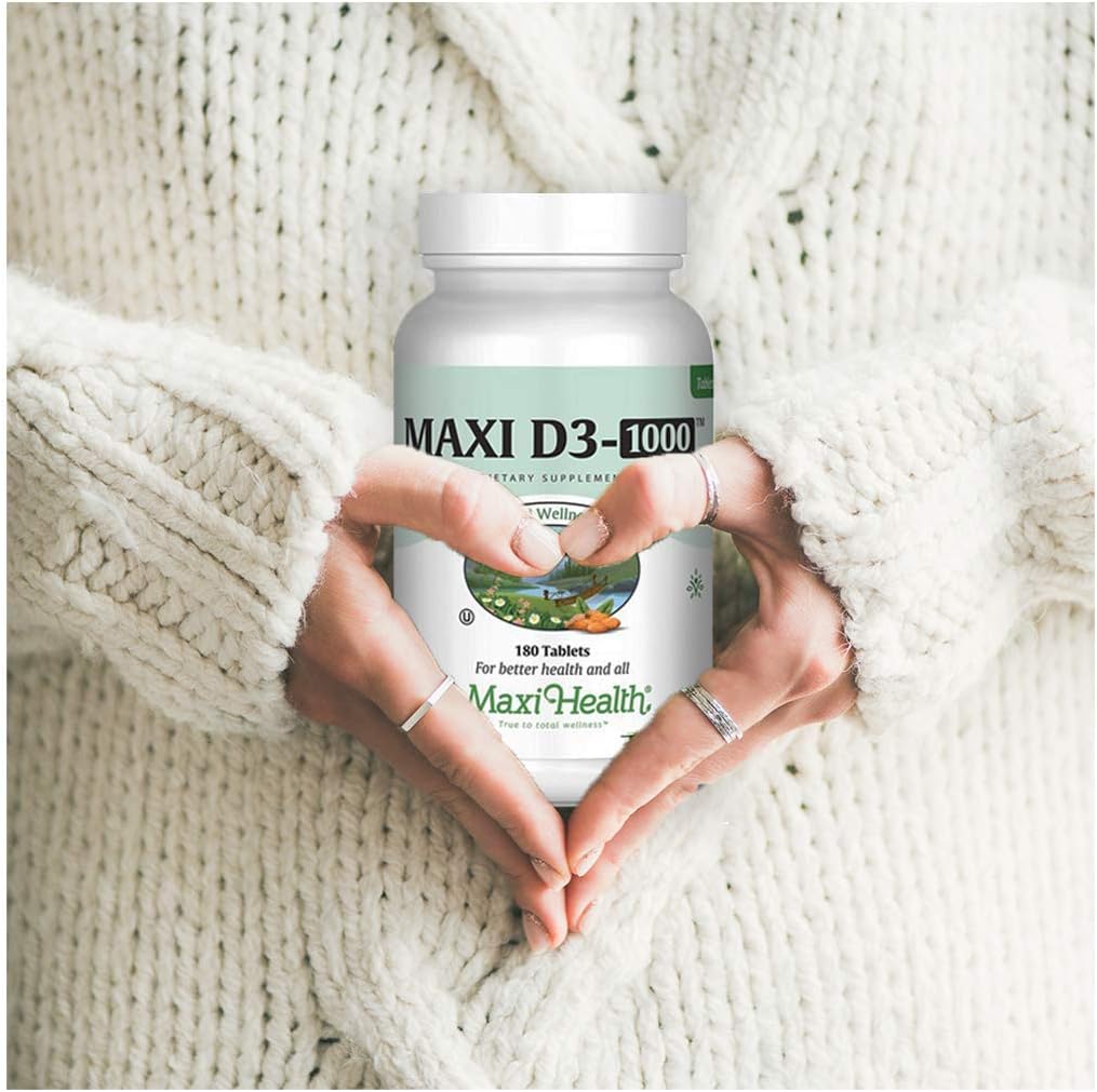 Maxi-Health Vitamin D3 1000 IU - for Healthy Muscle Function, Bone Health and Immune Support – 360 Tablets – Kosher Supplement - görsel 4