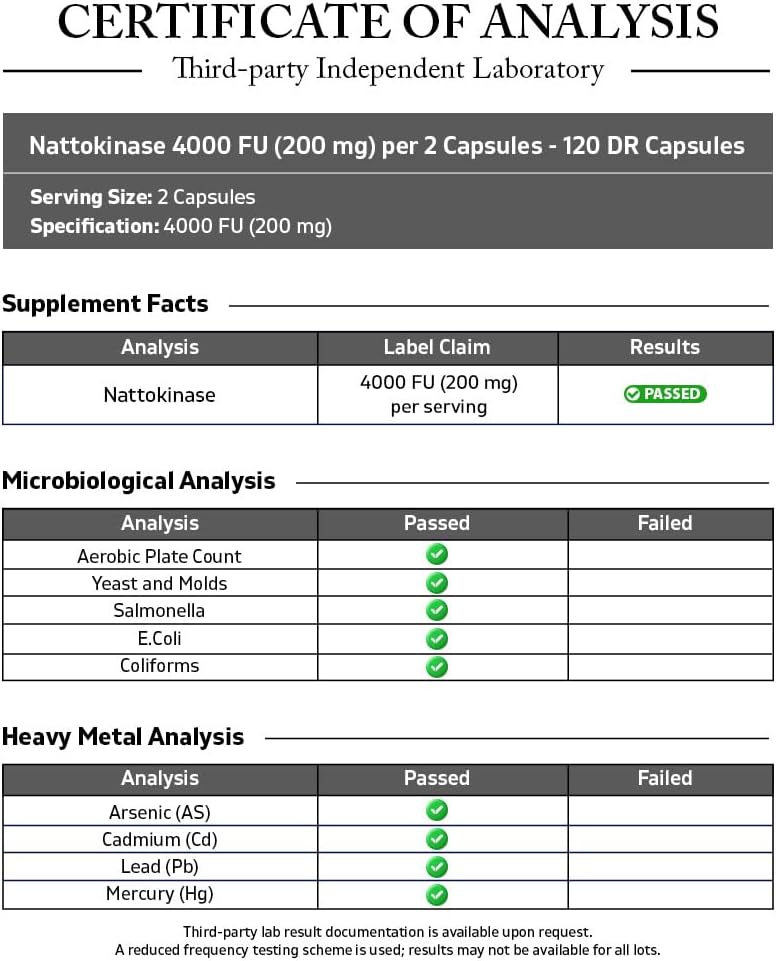 Vitamatic Nattokinase 4,000 FU – 120 Delayed-Release Capsules – Resists Stomach Acid – Non-GM & Gluten-free – Made in the USA (2 Pack) - görsel 3