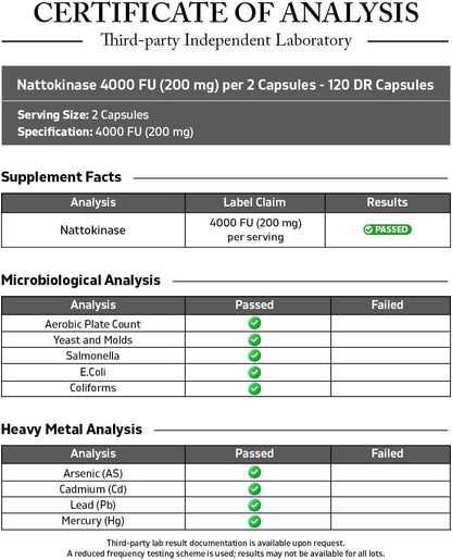 Vitamatic Nattokinase 4,000 FU – 120 Delayed-Release Capsules – Resists Stomach Acid – Non-GM & Gluten-free – Made in the USA (2 Pack)