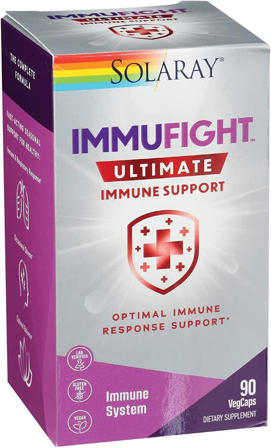 SOLARAY Immufight Ultimate Immune Support | Healthy Response Formula with Vitamin C & D, Zinc, Herbs | 90 Vegan Capsules - görsel 1