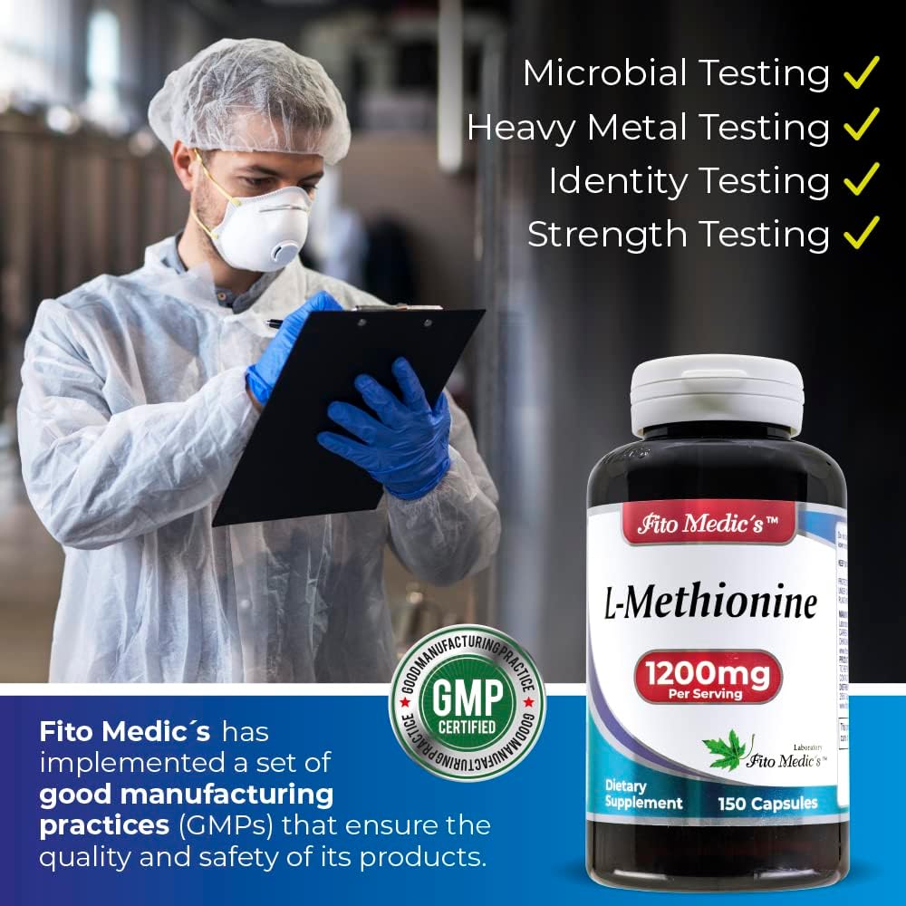 FITO MEDIC'S Lab - Methionine, L-Methionine 1200mg | 150 Capsules - görsel 5
