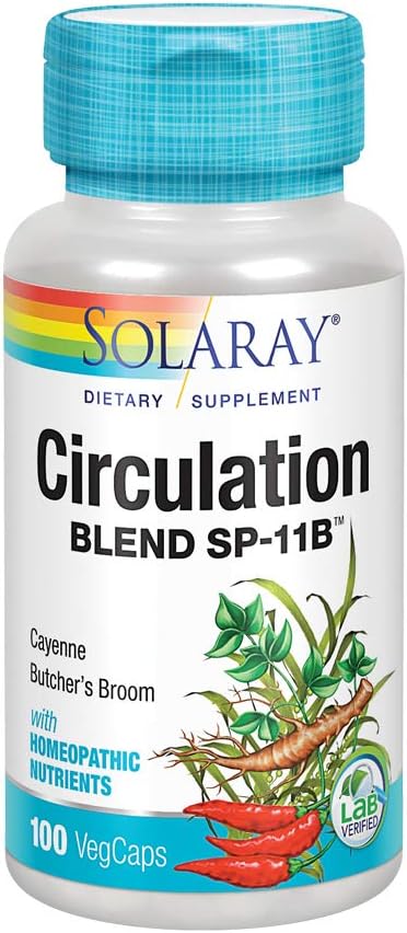 SOLARAY Circulation Blend SP-11B Capsules – Herbal Circulation Support for Men and Women, Vegan, 100 Count - görsel 1