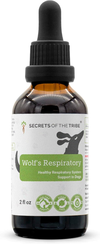 Wolf's Respiratory Natural Herbal Supplement for Dogs - Alcohol-Free Extract with Linden, Elderflower, Chamomile, Peppermint, Fennel 2 oz