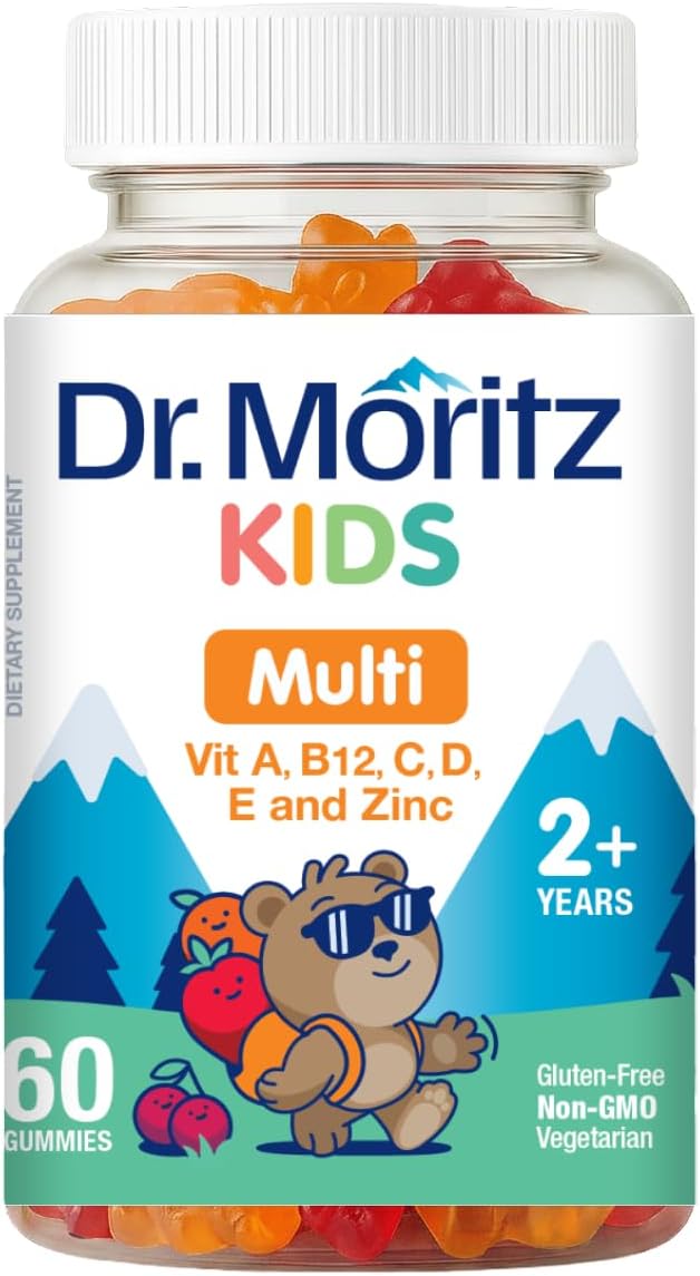DR. MORITZ Kids Multivitamin Gummies | 14 Essential Vitamins | Daily Supplement for Ages 2+ | 60 Gummies - görsel 1