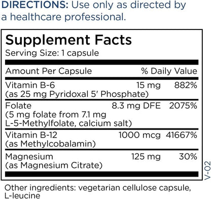 MethylPro Cofactors + L-Methylfolate 5 mg – Active Folate with B6, B12 & Magnesium for Healthy Methylation – 30 Capsules