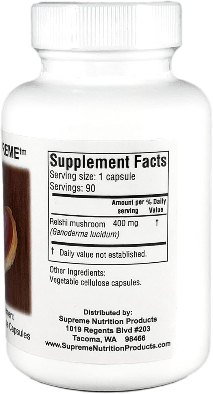 Supreme Nutrition Reishi Supreme - 100% Pure Reishi Mushroom, 90 Vegetarian Capsules (Pack of 2) - görsel 2