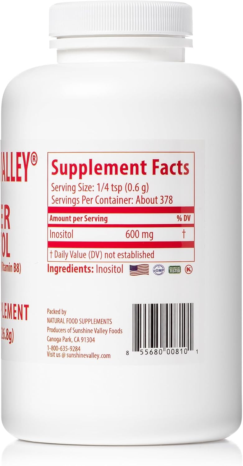 Sunshine Valley Super Inositol Powder – Unflavoured Dietary Supplement – 8 oz (227g) - görsel 2