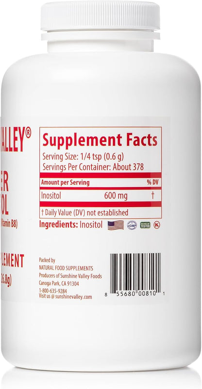 Sunshine Valley Super Inositol Powder – Unflavoured Dietary Supplement – 8 oz (227g)