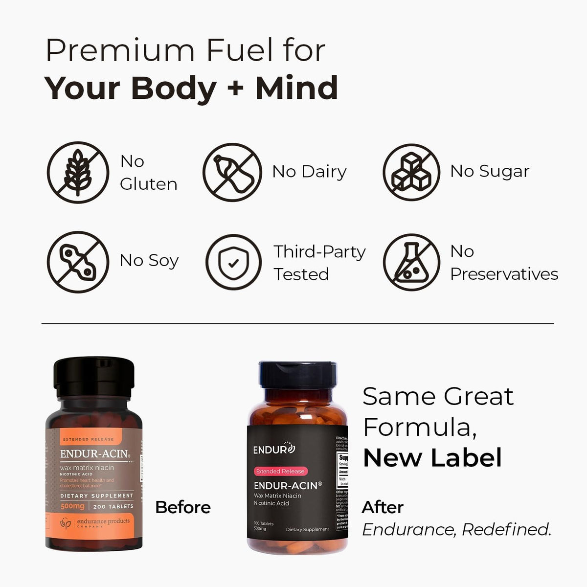 ENDUR-ACIN - Niacin (Vitamin B3) Extended-Release 500 mg, 200 Tablets - görsel 3