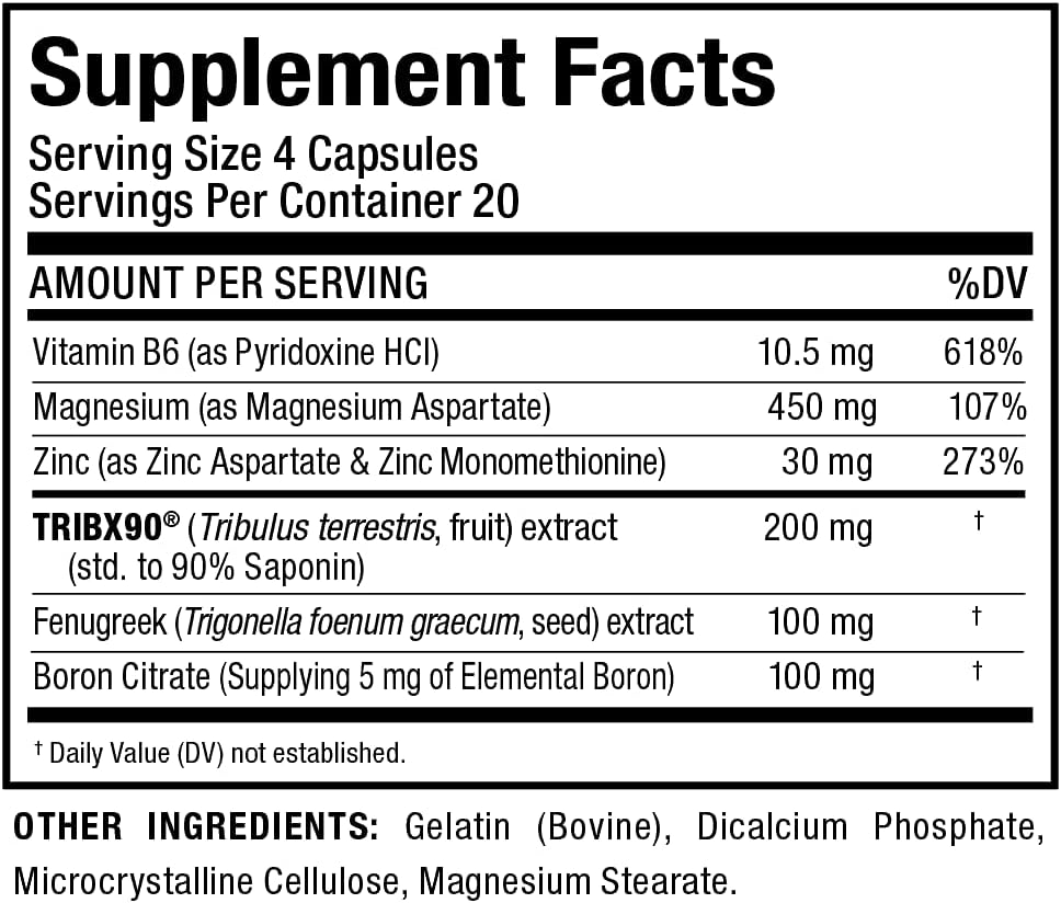 ALLMAX TESTOFX Sport - Testosterone Support Formula with Zinc, Vitamin B6 & Magnesium - 80 Capsules - görsel 4