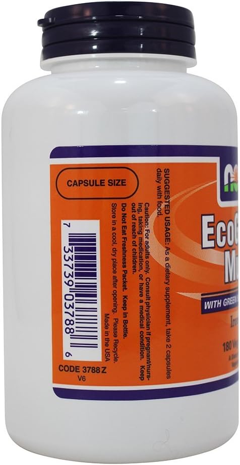 NOW Foods Multi Vitamin Iron Free - 180 VegiCaps (Pack of 2) - görsel 2