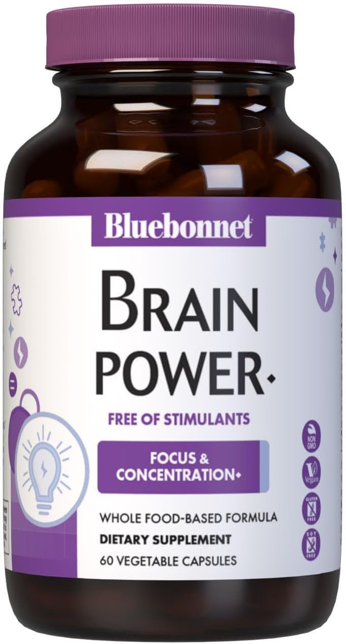 Bluebonnet Nutrition BrainPower – Whole Food-Based Nootropic Blend for Brain Health – 60 Vegetable Capsules – Image 1