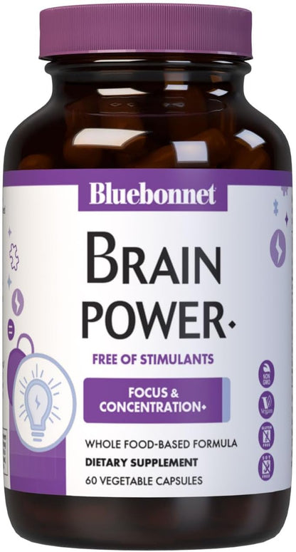 Bluebonnet Nutrition BrainPower – Whole Food-Based Nootropic Blend for Brain Health – 60 Vegetable Capsules – Image 1