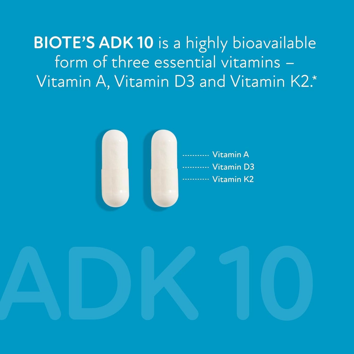 Biote Nutraceuticals ADK 10 – Immune & Bone Support (90 Capsules) - görsel 3