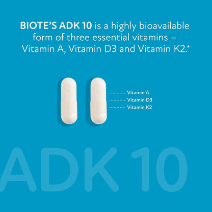 Biote Nutraceuticals ADK 10 – Immune & Bone Support (90 Capsules)