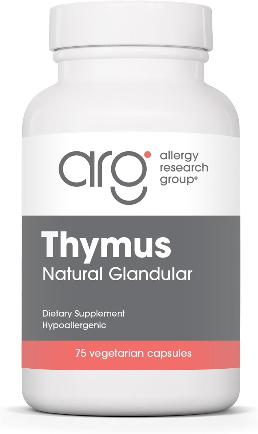 ARG Thymus by Allergy Research Group – Freeze-Dried Bovine Thymus Extract, 75 Vegetarian Capsules - görsel 1