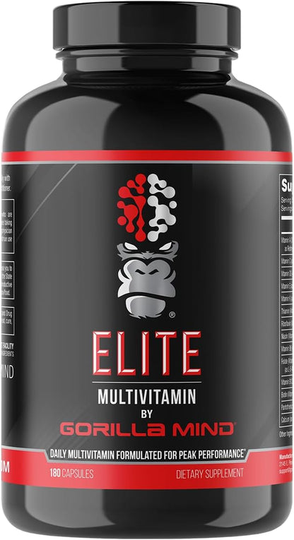 Gorilla Mind Elite Multivitamin (180 Capsules) – Daily Multivitamin for Peak Performance