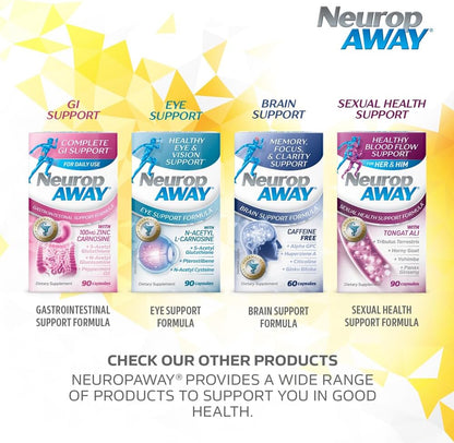 NeuropAWAY Kidney Support Formula - Agmatine Sulphate 500mg with L-Arginine Complex - 90 Capsules