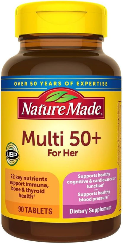 Nature Made Multivitamin for Women Over 50, No Iron, 90 Tablets