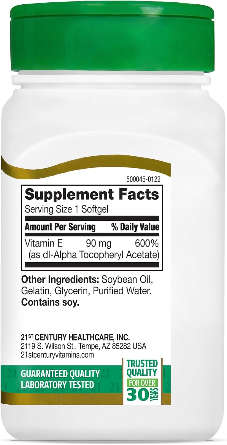 21st Century Vitamin E 200 IU (dl-alpha) Soft Capsules, 110 Count (Pack of 2) - görsel 5