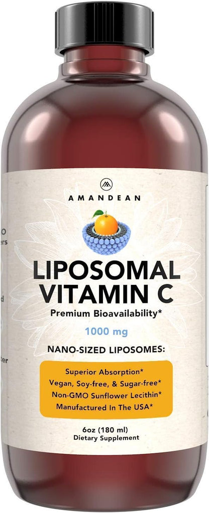 AMANDEAN Liposomal Vitamin C 1000mg Liquid Supplement
