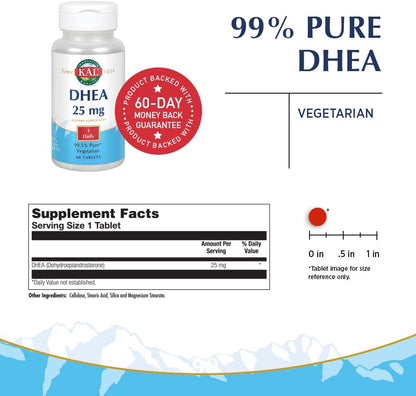 KAL DHEA 25 mg - Micronised DHEA Supplement – Contributes to general vitality and wellbeing when used responsibly.* – Image 2