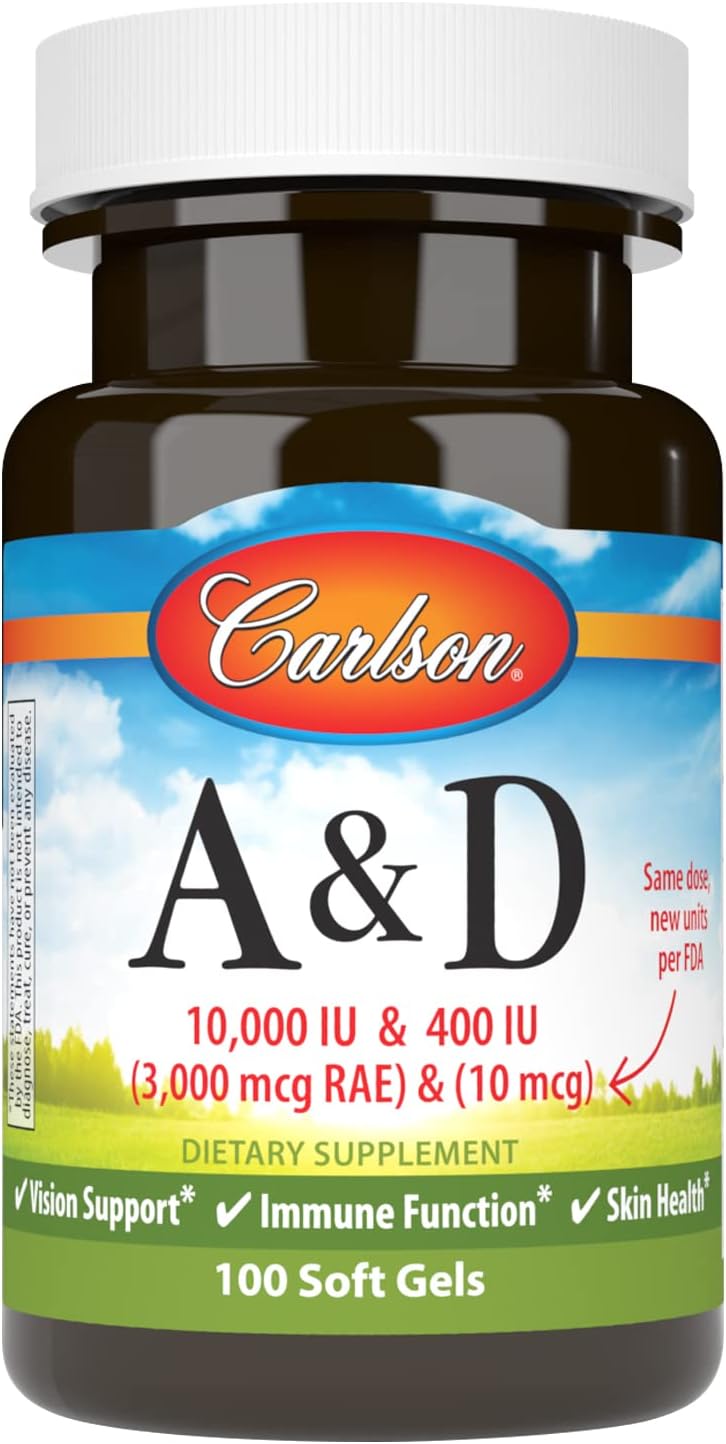 Carlson A & D, 25,000 IU Vitamin A & 1,000 IU Vitamin D3, 100 Softgels - görsel 9
