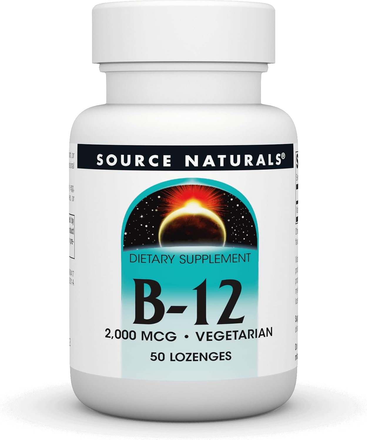 Source Naturals Vitamin B-12 2000 mcg Lozenges - Supports Energy Production - 50 Count - görsel 1