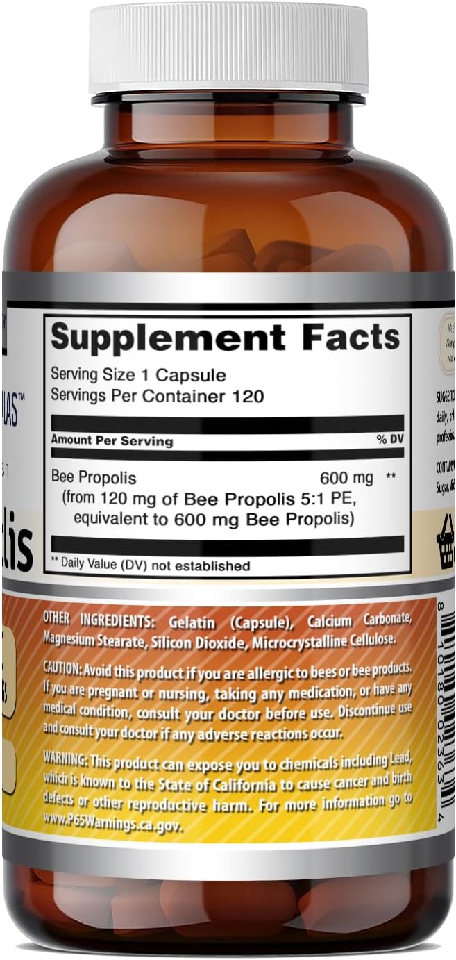 Amazing Formulae Bee Propolis Supplement – 600mg, 120 Capsules - görsel 5