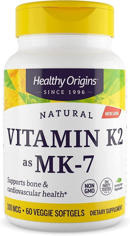 Healthy Origins Vitamin K2 100 mcg (MK-7) - 180 Vegetable Capsules