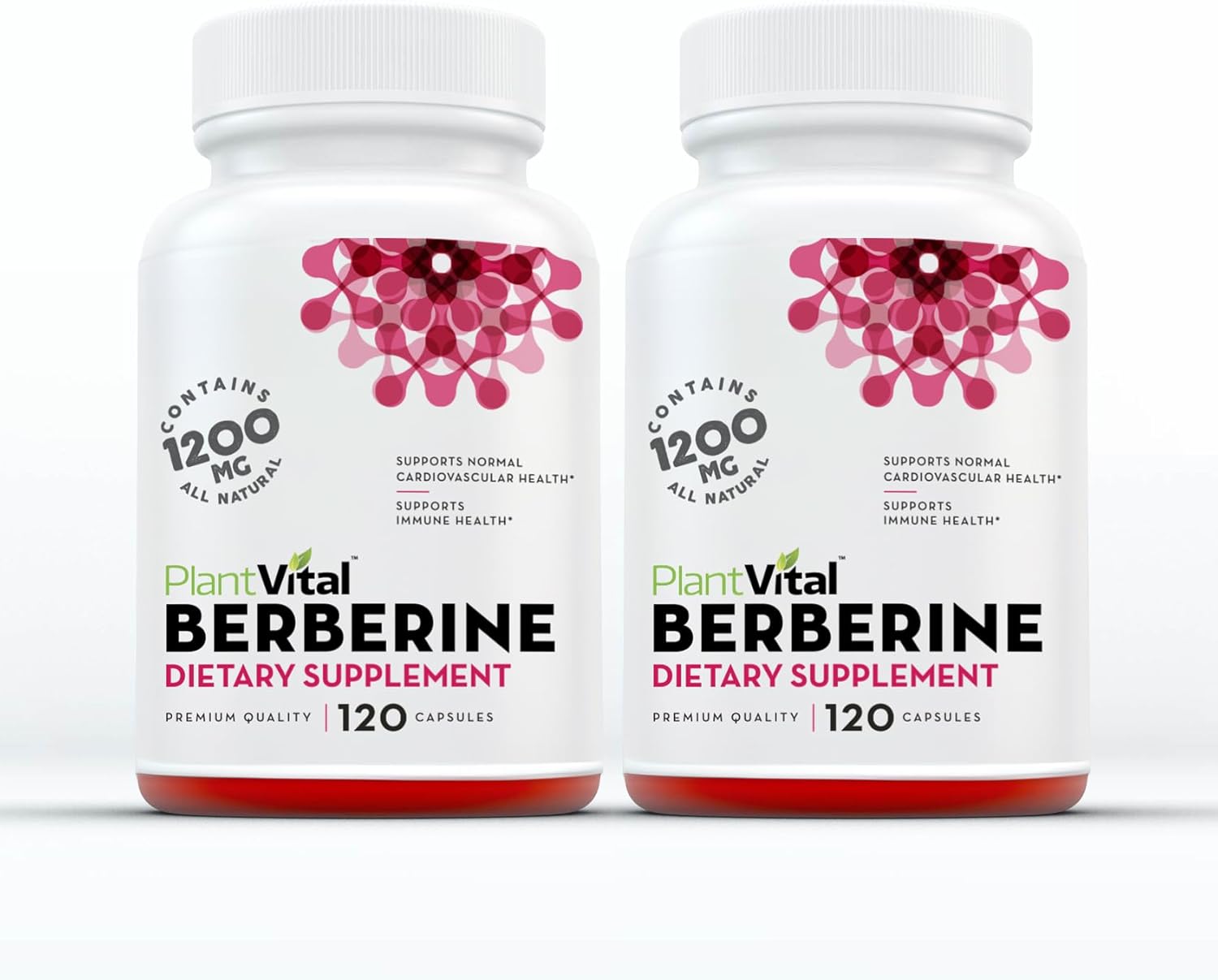Plantvital Berberine 1200mg (2 Capsules per Serving) - Non-GMO Vegan Supplement for Immune & Heart Health, 240 Capsules - görsel 1