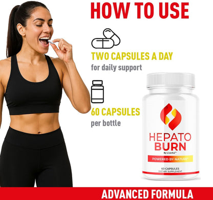 Hepato Burn (2 Pack) - 120 Capsules - Liver and Metabolism support Supplement | LIVORKA