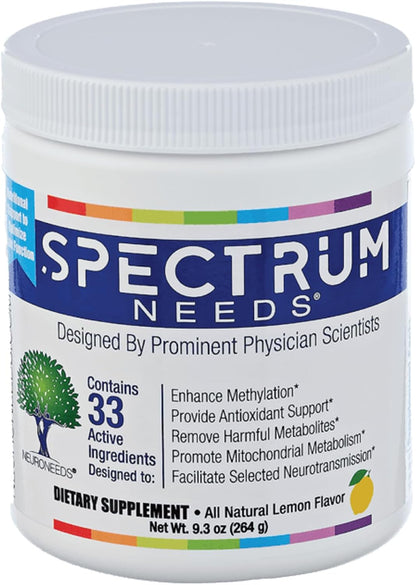 SpectrumNeeds by NeuroNeeds – 33 Active Ingredients Multivitamin Supplement, Lemon Flavour