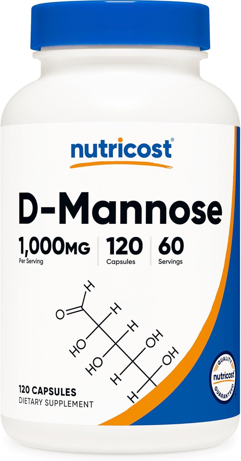 Nutricost D-Mannose 1000mg per Serving, 120 Capsules - Urinary Tract Health - görsel 1