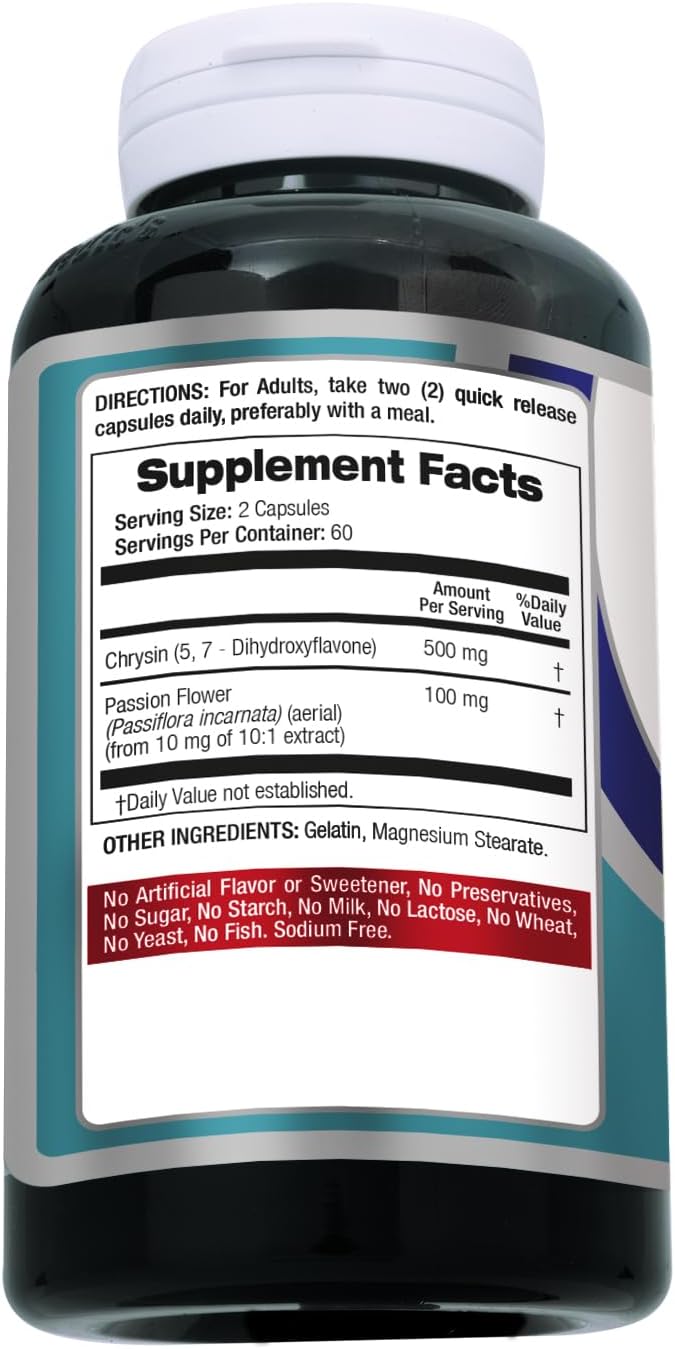 FITO MEDIC'S Lab Chrysin with Passion Flower Supplement, 120 Capsules - görsel 2