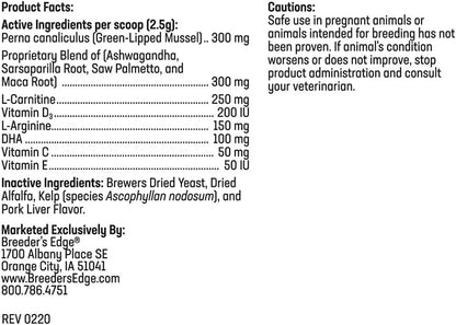 Breeder's Edge Problem Male Powder for Dogs & Cats, Supports Reproductive Health, Hormone Balance, Libido & Vitality, with Perna Mussel, 225 g