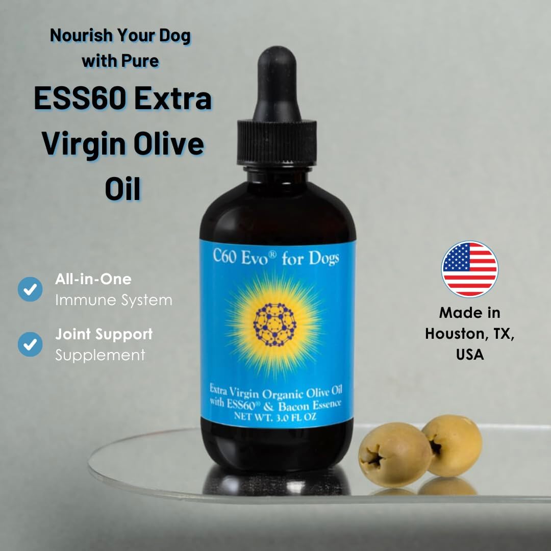C60 Evo Dog Supplement - Pure ESS60 in Extra Virgin Olive Oil - 90 ml - görsel 2
