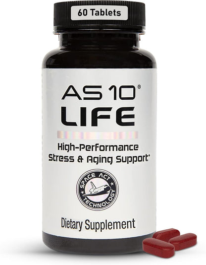 Nugevity AS 10 Life – Stress and Immune Support and Anti-Ageing Supplement - Multivitamin and Antioxidants Tablet, Resveratrol, Alpha Lipoic Acid, Lutein and Zeaxanthin, Co-Developed by NASA, 60 Tablets