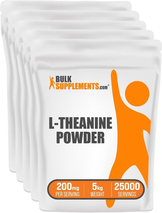 BulkSupplements.com L-Theanine Powder – Pure & Gluten-free, 200mg per Serving, 5kg