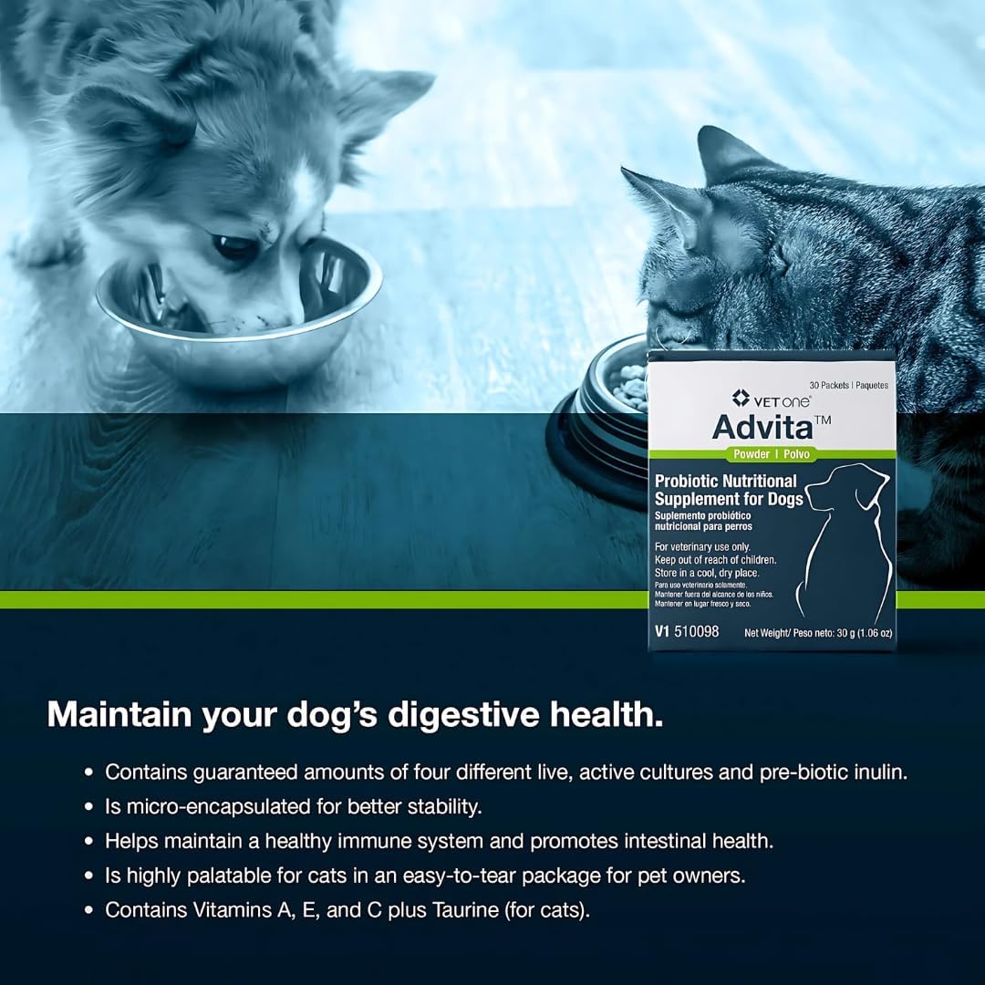Vet One Advita Probiotic Nutritional Supplement for Dogs (3 Boxes, 90 Packets) - görsel 4