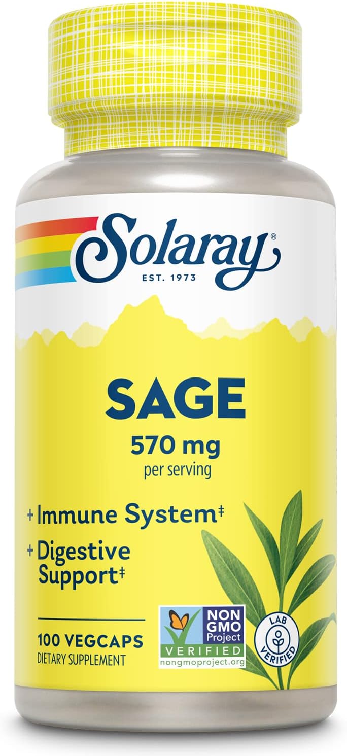 Solaray Sage Leaves Supplement - 570 mg, 100 Veg Caps - görsel 1