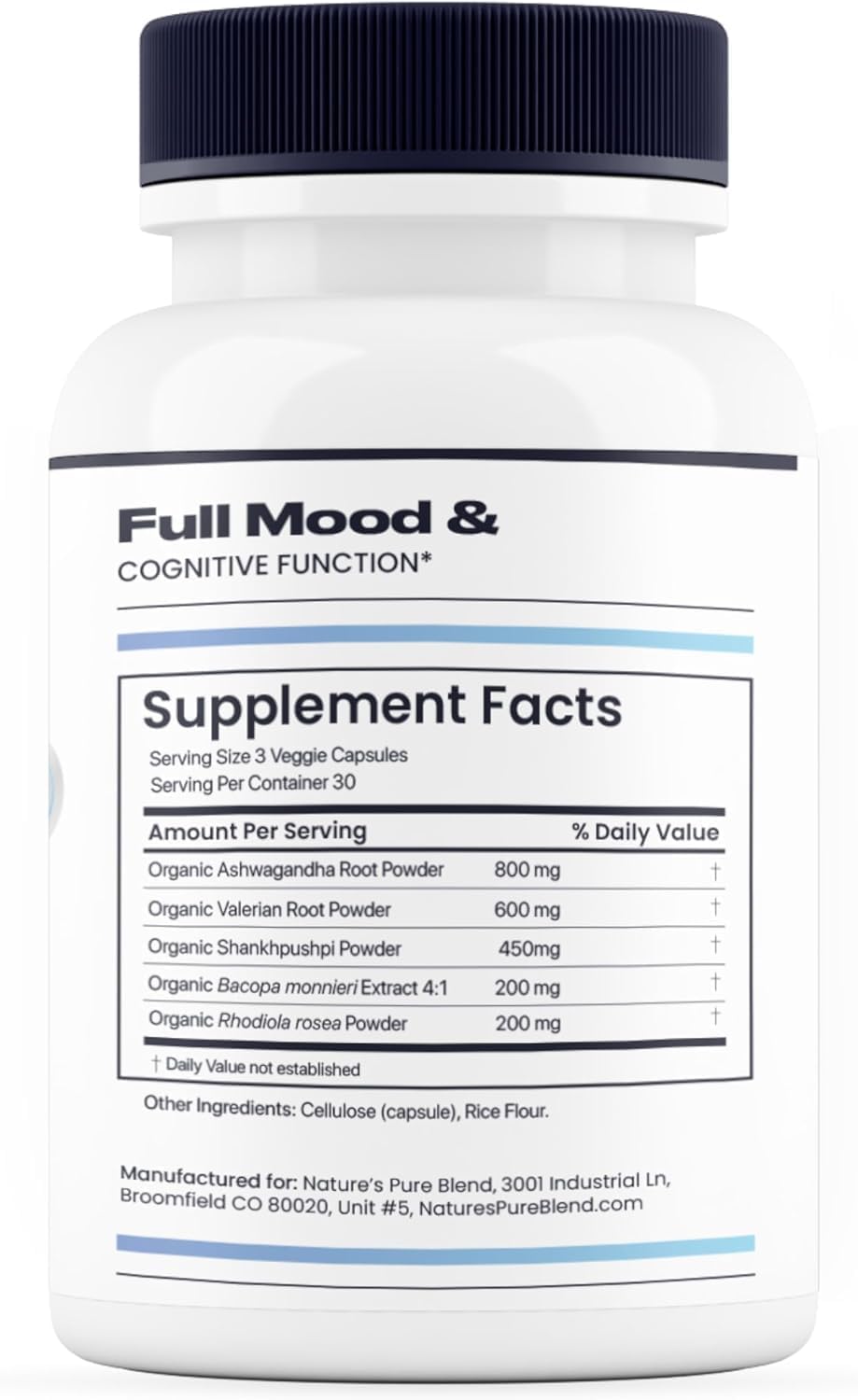 Nature's Pure Blend Organic Ashwagandha Complex – Stress and Mood Support – 60 Vegan Capsules - görsel 8