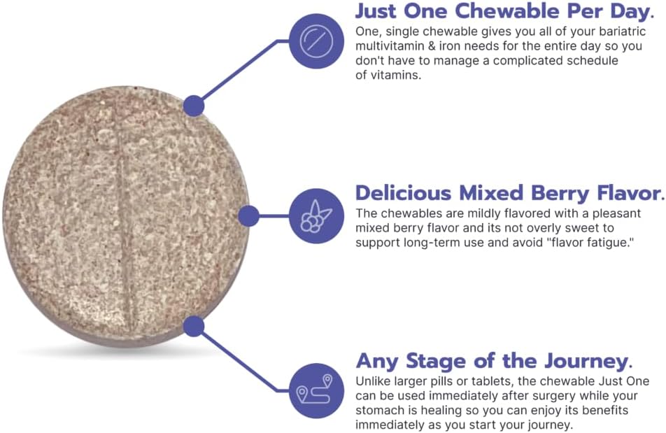 Bari Life Just One Chewable, Once Daily Bariatric Multivitamin with Iron - görsel 4