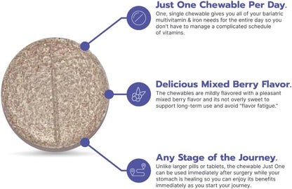 Bari Life Just One Chewable, Once Daily Bariatric Multivitamin with Iron