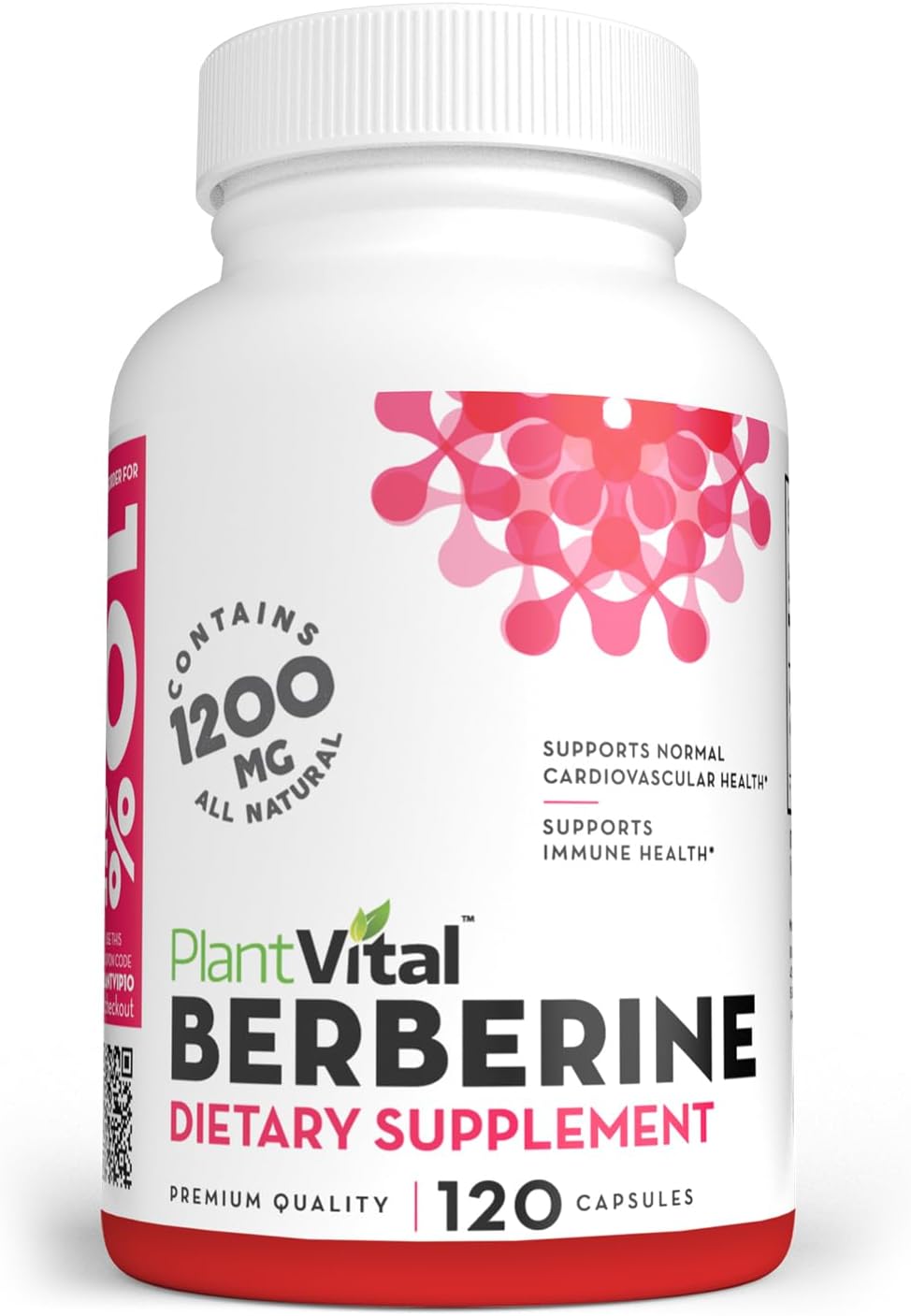Plantvital Berberine 1200mg (2 Capsules per Serving) - Non-GMO Vegan Supplement for Immune & Heart Health, 240 Capsules - görsel 5